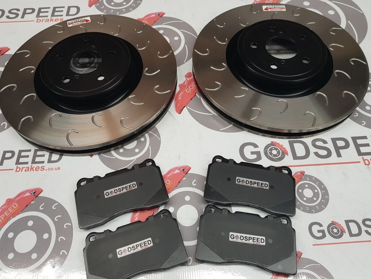 Front "G Hook"  Groove Discs and Kevlar Pads Package STI Impreza